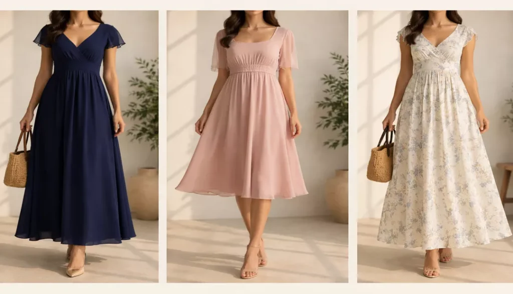 Empire Waist Dresses for inverted triangle body shape