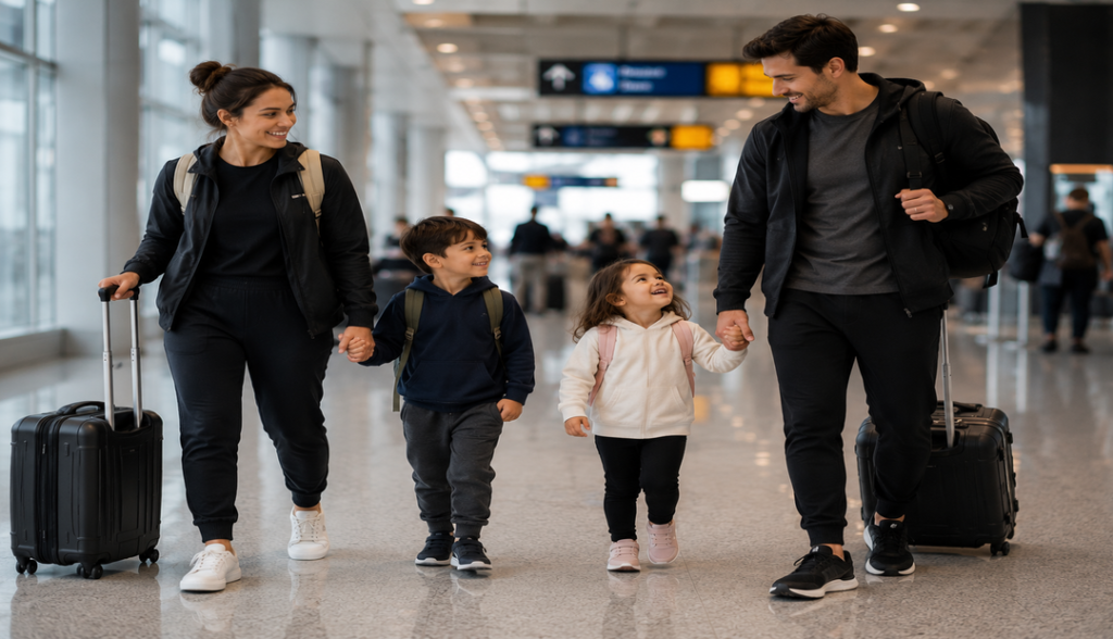 Comfortable wear for parents traveling with kids