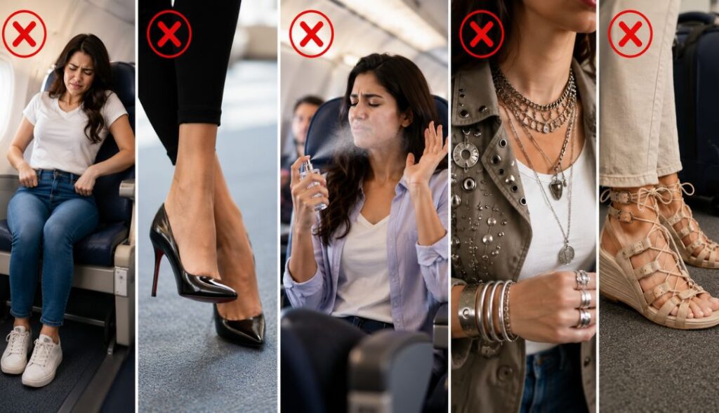 Things NOT to Wear on Long Flight Journeys