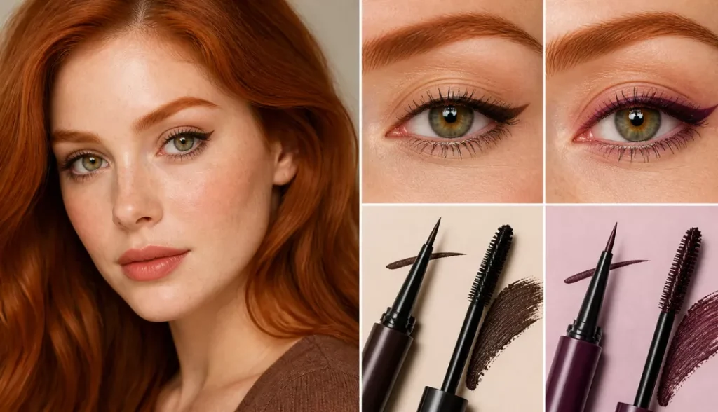 Liquid Eyeliner and Mascara for Red Hair