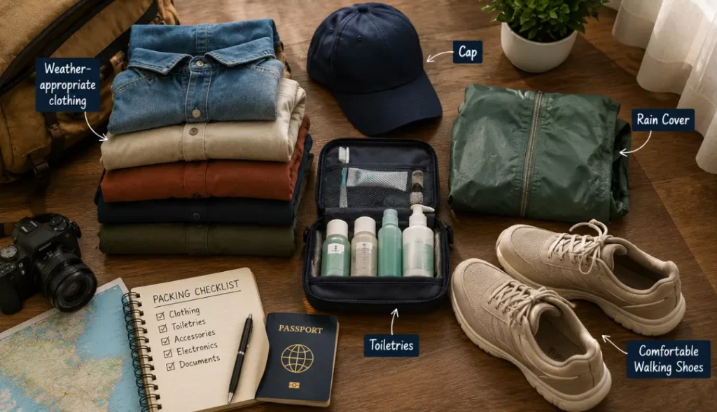 Clothing and Personal Items for trip