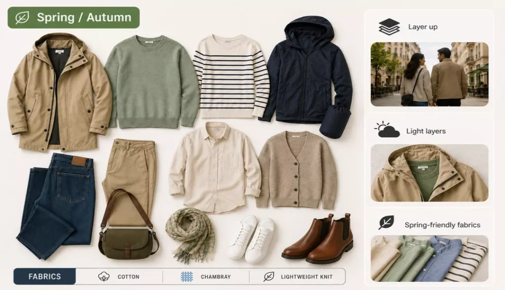 Clothing to Pack for Europe for spring auntum