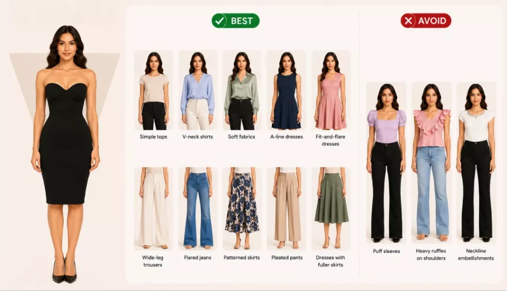 Dressing Guide for inverted triangle body
