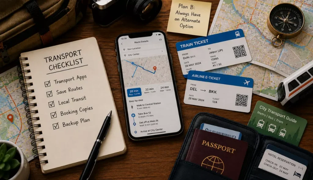 Transportation Checklist for solo trip